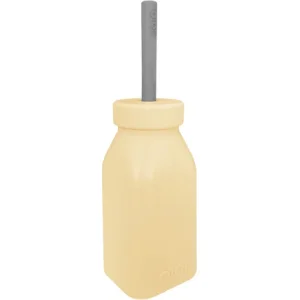 Oioi Şişe + Pipet, 200 ml, Mellow Yellow / Powder Gri