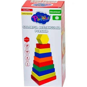 Play Wood Dikdörtgen Renkli Kule