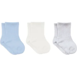 Bistyle Basic Penye Soket Çorap, 6'lı, Mavi, Ekru, Gri