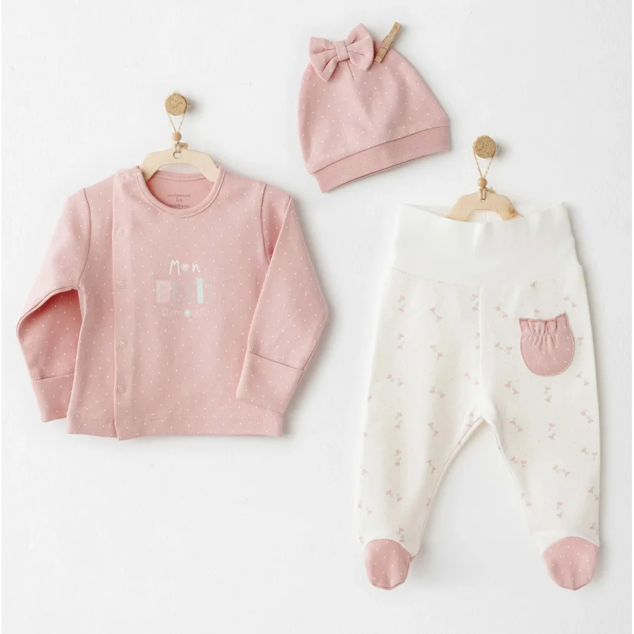 Andywawa AC26086 Mon Petit Amour 3'lü Zıbın Takım Pink