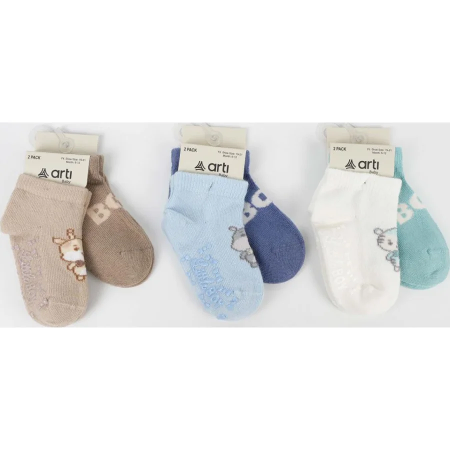 Katamino Aristo Abs Erkek Bebek Patik Çorap, 2'li, Asorti