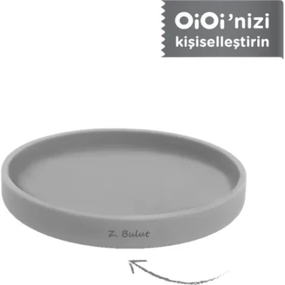 OiOi Basics Mama Tabağı Powder, Gri