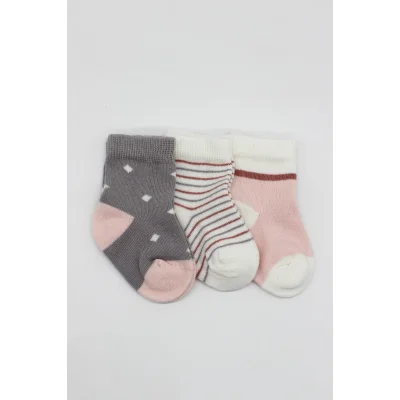 Bistyle Penye Kız Soket Çorap, 3'lü, Gri