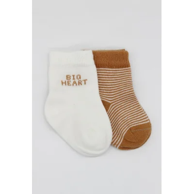 Bistyle Big Heart Penye Soket Çorap, 2'li, Hardal