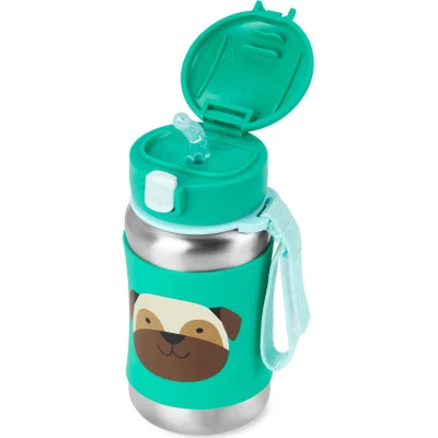 Skip Hop Zoo Pipetli Paslanmaz Çelik Suluk, 350 ml, Pug