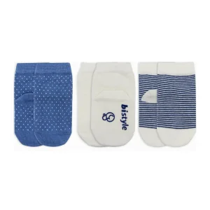 Bistyle Puanlı Kaymaz Penye Soket Çorap, 3'lü, İndigo