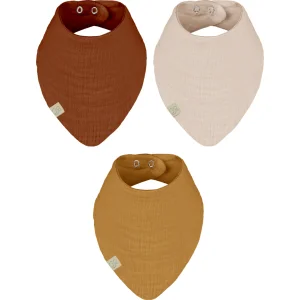 Bistyle Müslin Fular Önlük, 3'lü, Kiremit, Bej, Hardal