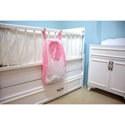 Sevi Bebe Kirli Çamaşır Torbası, Pembe, Yıldız