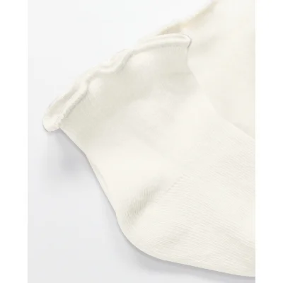 Bistyle Overlok Style Penye Soket Çorap, 2'li, Ekru