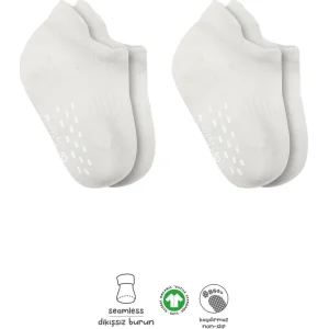 Bistyle Sneakers Kaymaz Basic Penye Çorap, 2'li, Ekru, Ekru