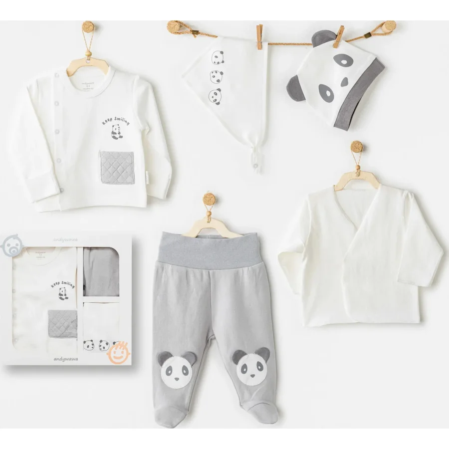 Andywawa Keep Smiling Hastane Çıkışı, 5'li, Gri