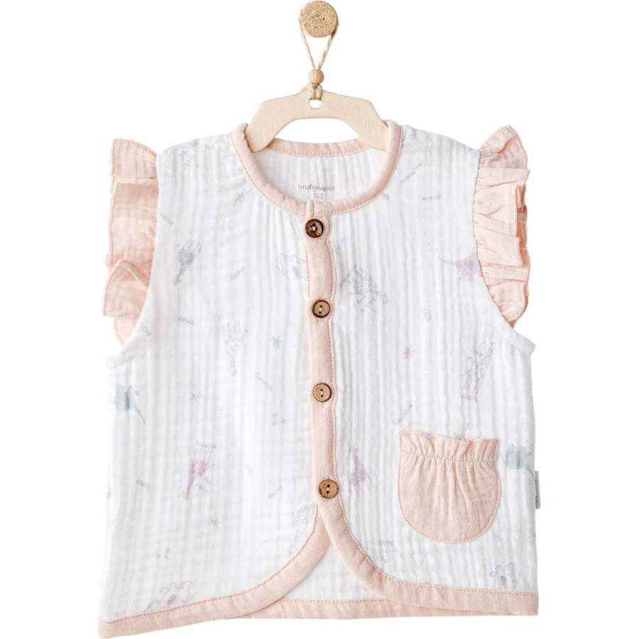 Andywawa Love Family Müslin Yelek, Ekru