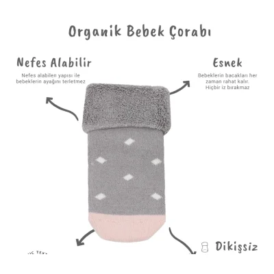 Bistyle Havlu Soket Kaymaz Point Girl, 2'li, Gri, Pudra