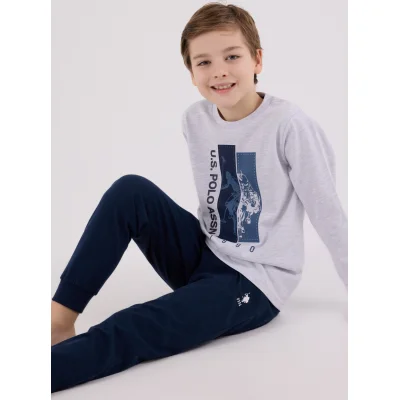 U.S. Polo Assn Uzun Kol Pijama Takım US2206-4 Karmelanj