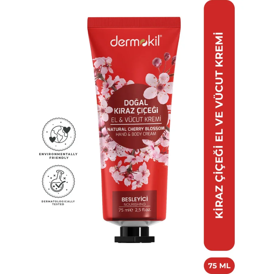 Dermokil Doğal El ve Vücut Kremi, 75 ml, Kiraz