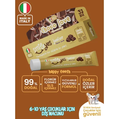 Smileyes Junior Diş Macunu 6+ Yaş, 50 ml, Choco Love