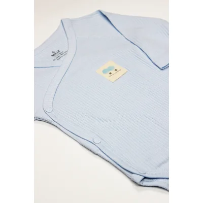 Bistyle Organic Modal Flying Balloons Kruvaze Uzun Kol Body BS17121 Mavi