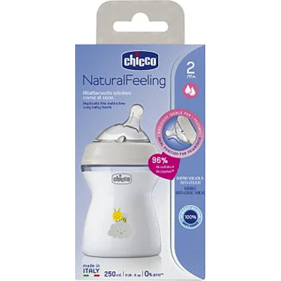 Chicco Natural Feeling Silikon Emzikli PP Biberon, 2+ Ay, 250 ml