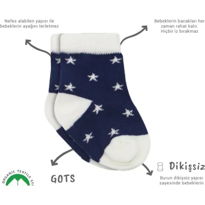 Bistyle Penye Cute Stars Soket Çorap, 3'lü, Lacivert