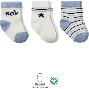 Bistyle 3'Lü Penye Boy And Girl Soket Çorap 10114 Mavi