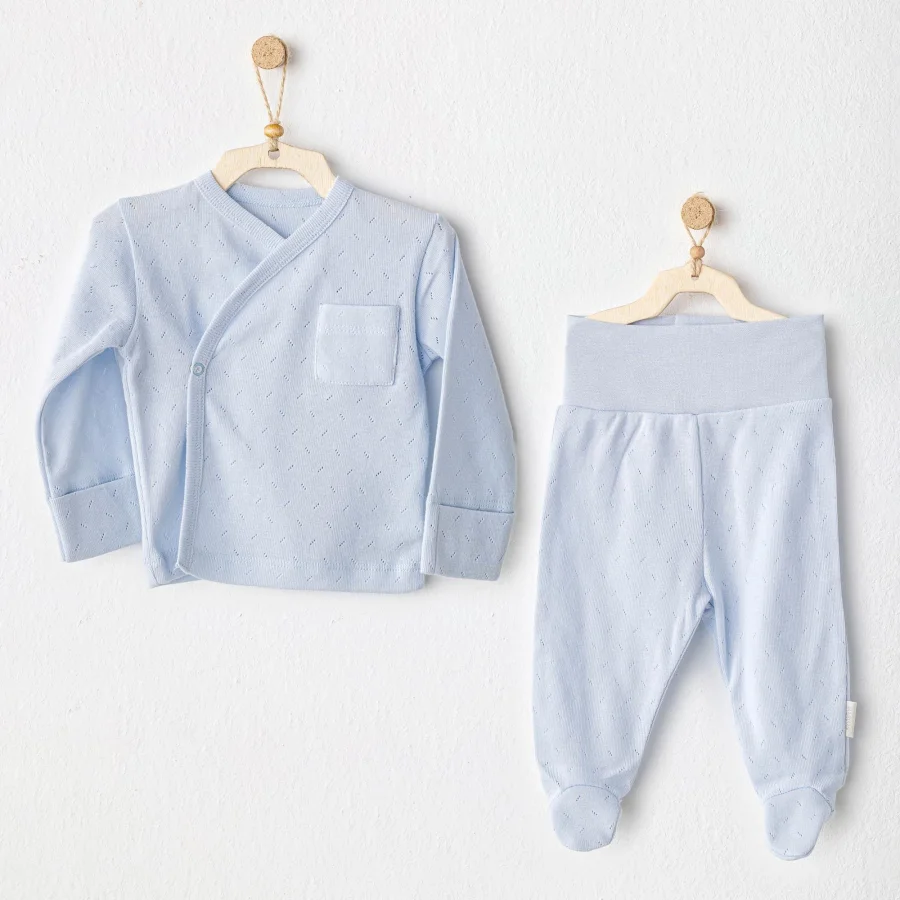 Andywawa Side Snap Set Zıbın Takım, 2'li, Mavi