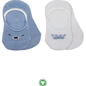 Bistyle Babet Cute Face Penye Çorap, 2'li, Mavi-Beyaz, Beyaz