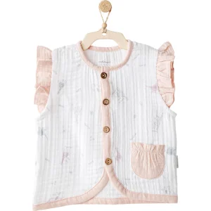 Andywawa AC25525 Love Family Müslin Yelek Ekru