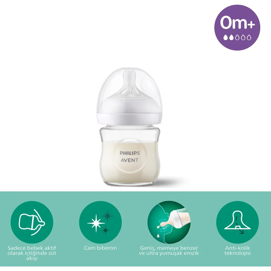Philips Avent Doğal Tepkili Natural Response Cam Biberon, 120 ml, 0+ Ay