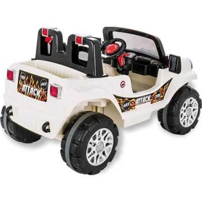 Pilsan Attack Çift Kişilik Uzaktan Kumandalı Akülü Araba, 12 Volt, Beyaz
