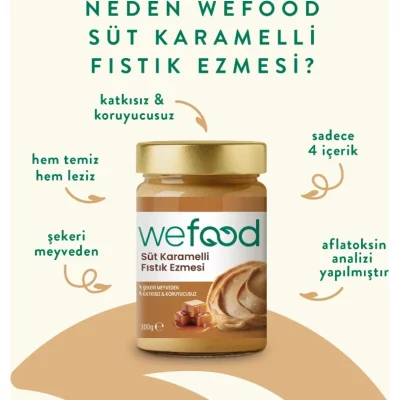 Wefood Süt Karamelli Fıstık Ezmesi, 300 g