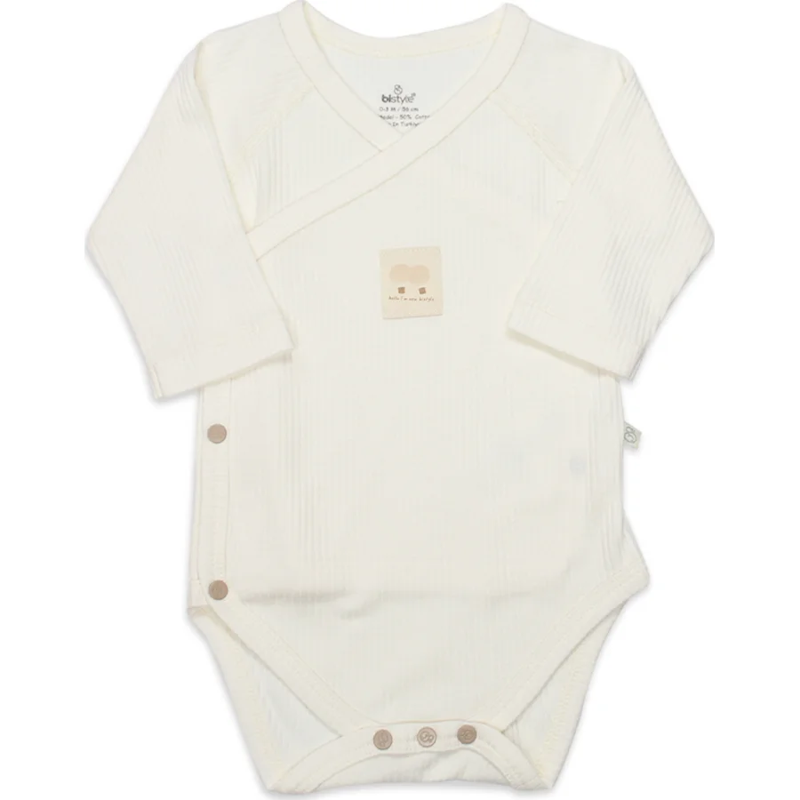 Bistyle Organic Modal Flying Balloons Kruvaze Uzun Kol Body BS17121 Ekru