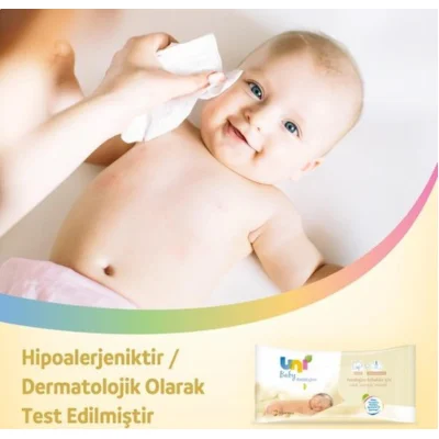 Uni Baby Yenidoğan Islak Mendil, 40 Yaprak, 3'lü
