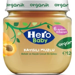 Hero Baby Organik Kayısı Muz Püresi Kavanoz Mama, 120 g