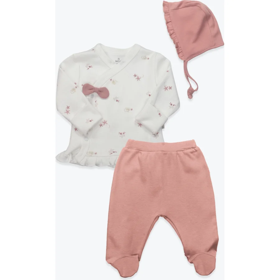 Bistyle 3lü Zıbın Takım Starfish Wishes 13124 Pembe