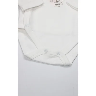 Bistyle Kruvaze Body Uzun Kol Love You Family Pudra