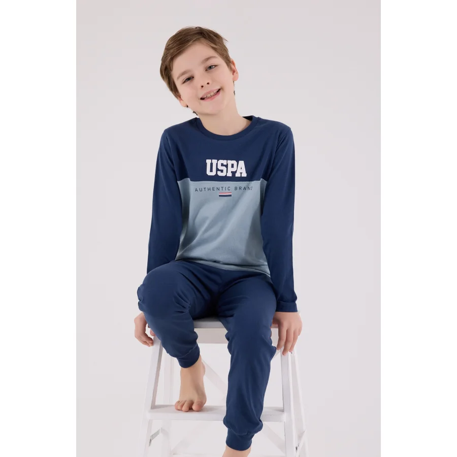 U.S. Polo Assn Uzun Kol Pijama Takım US2220-4 Koyu İndigo