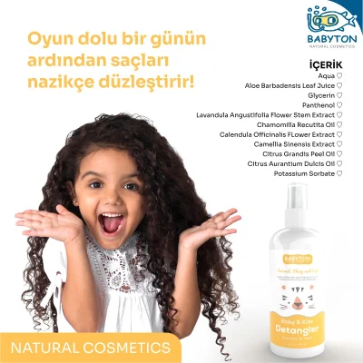 Babyton Bebek ve Çocuklar İçin Kolay Tarama Saç Spreyi, 200 ml