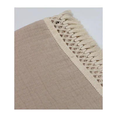 Bistyle Organik Müslin, 80x90, Fistolu Battaniye, Bej