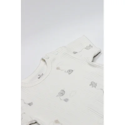 Bistyle Flying Elephant Yarım Kol Body, 2'li, Ekru, Gri