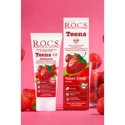 R.O.C.S. Teen Yaban Çileği Diş Macunu 8-18 Yaş 60 ml