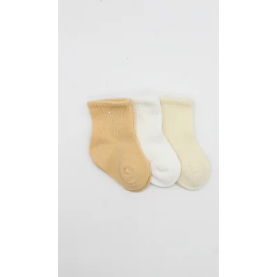 Bistyle Little Love Girl 3'lü Penye Soket Çorap 10137 Somon