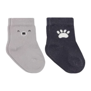 Bistyle Bear Penye Soket Çorap, 2'li, Gri