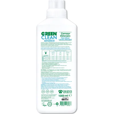 Green Clean Sensitive Parfümsüz Bitkisel Çamaşır Deterjanı 1000 ml