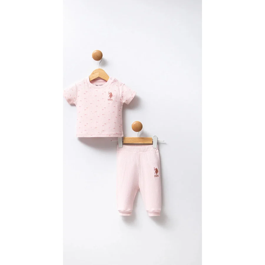 U.S Polo Bebek Takım, 2'li, Pudra