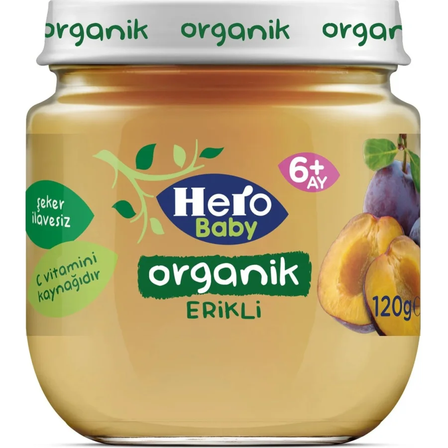 Hero Baby Organik Erik Püresi Kavanoz Maması, 120 g