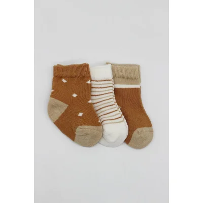 Bistyle Penye Erkek Soket Çorap, 3'lü, Hardal