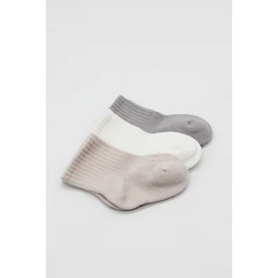 Bistyle Elephant Boy Penye Soket Çorap, 3'lü, Gri