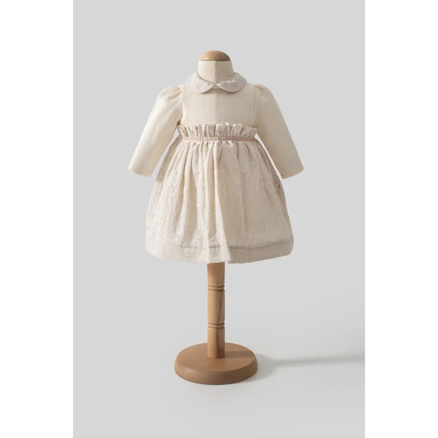 Tongs Baby Elbise, Ekru