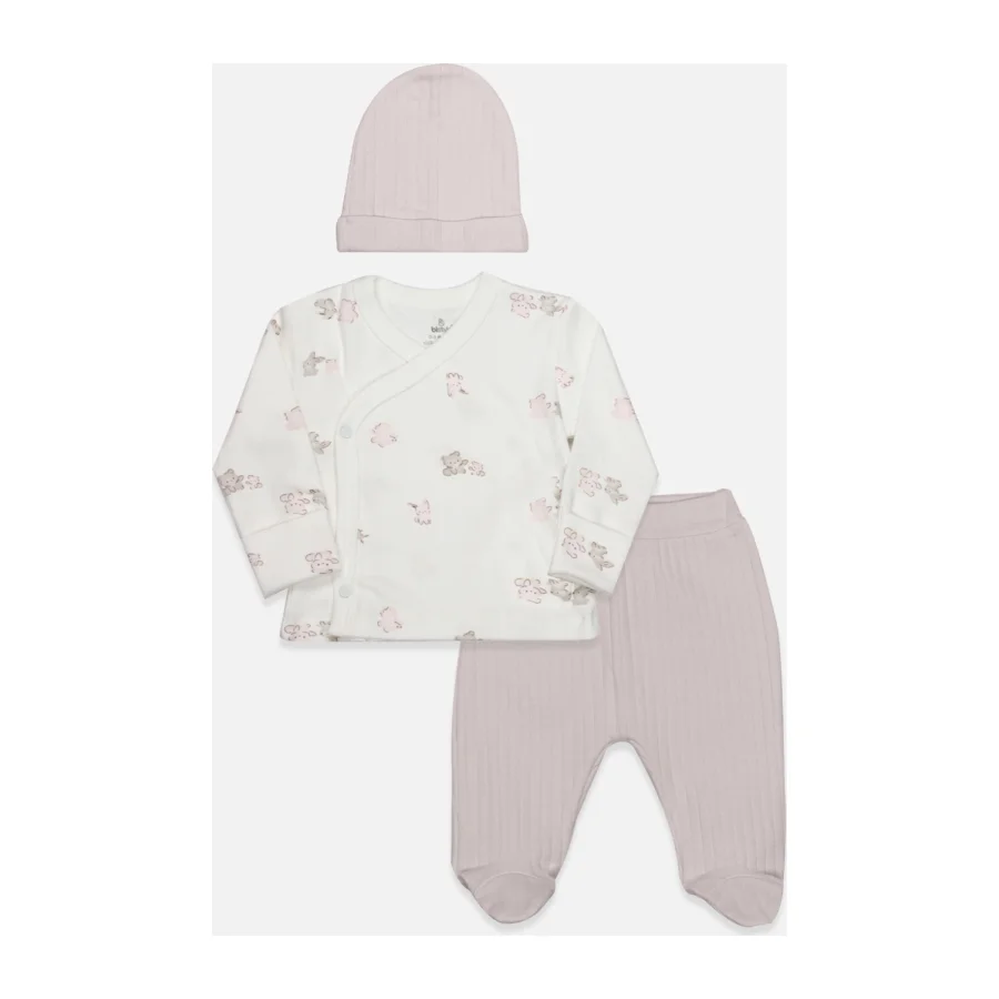 Bistyle Love You Family Zıbın Takım, 3'lü, Pudra