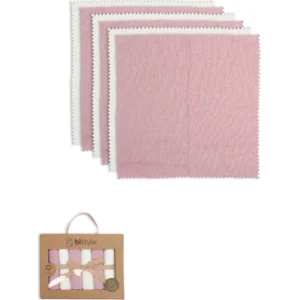 Bistyle Colours Kutulu Penye Mendil, 6'lı, 20x20 cm, Ekru, Gül Kurusu